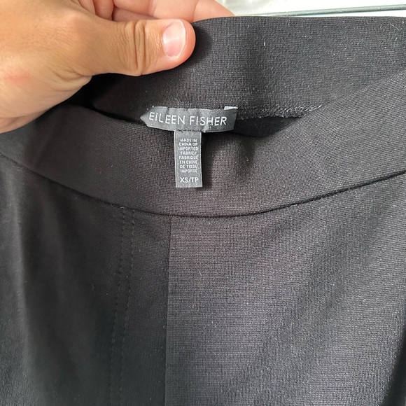 Eileen Fisher Tencel Ponte Pants Black Straight Pull On Stretch Casual Sz XS - Picture 3 of 7